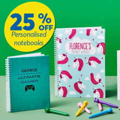 Personalised Notebooks and Stationery