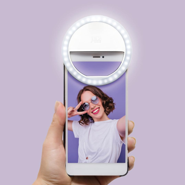 Juice Social Clip-On Selfie Ring Light - White