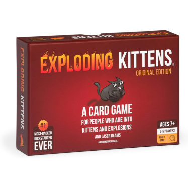 Exploding Kittens Original Edition - 2-5 Players - Ages 7+ - 15 Minutes to Play - High Stakes Card Game - Party Game, Family Game Night, Kid and Adult Card Game