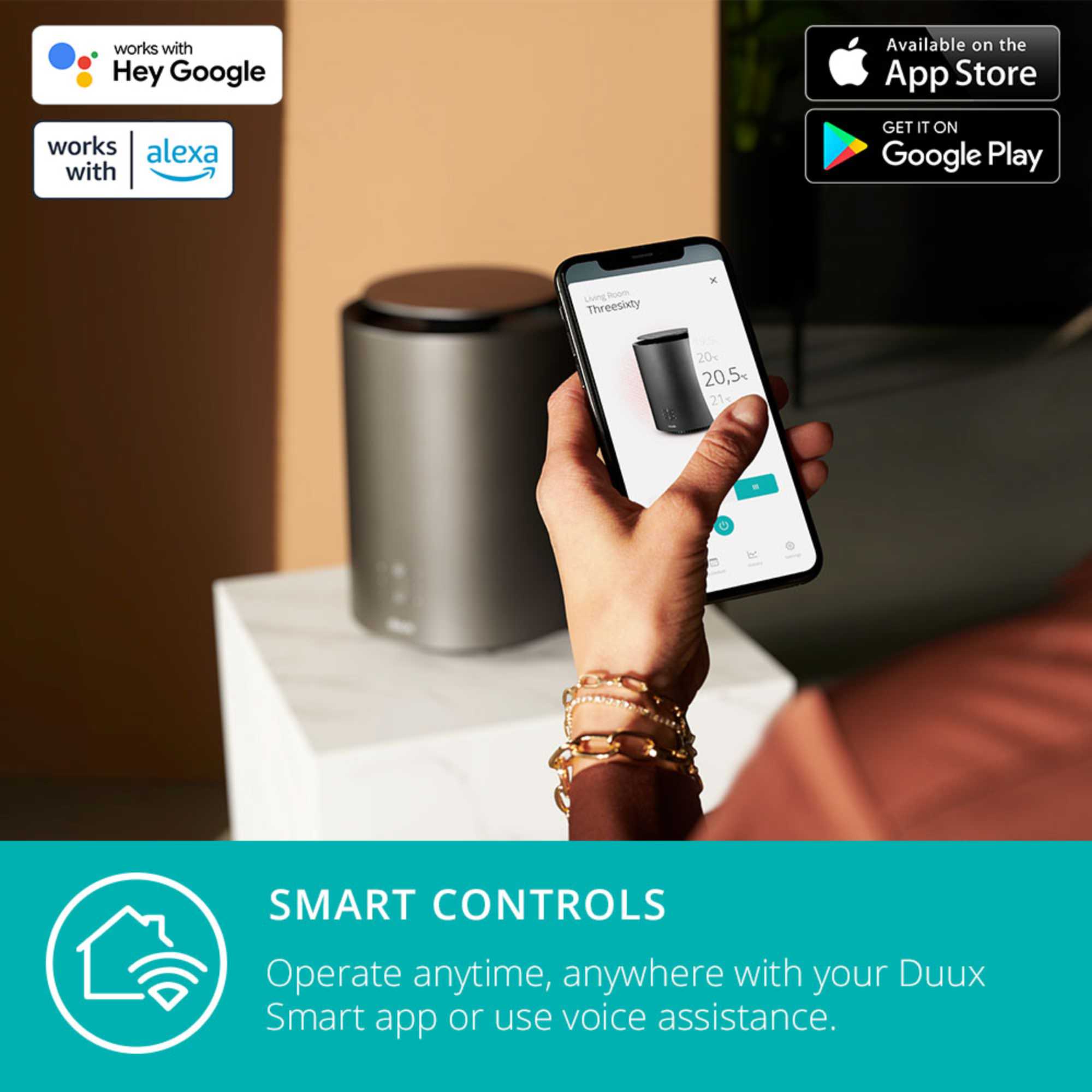 DXCH09UK Portable Smart Heater - Grey